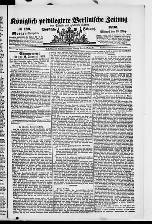 Königlich privilegirte Berlinische Zeitung von Staats- und gelehrten Sachen on Mar 29, 1893