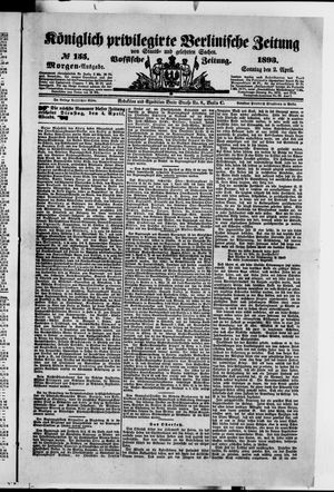 Königlich privilegirte Berlinische Zeitung von Staats- und gelehrten Sachen vom 02.04.1893
