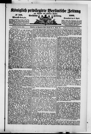 Königlich privilegirte Berlinische Zeitung von Staats- und gelehrten Sachen on Apr 8, 1893
