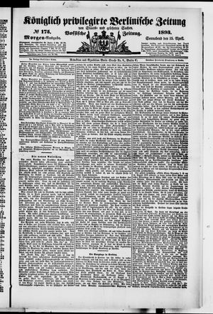 Königlich privilegirte Berlinische Zeitung von Staats- und gelehrten Sachen vom 15.04.1893