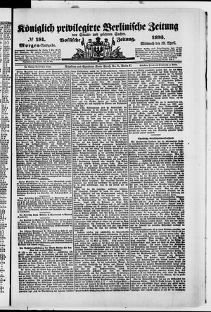 Königlich privilegirte Berlinische Zeitung von Staats- und gelehrten Sachen on Apr 19, 1893