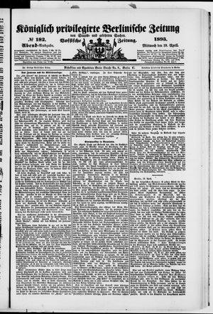 Königlich privilegirte Berlinische Zeitung von Staats- und gelehrten Sachen on Apr 19, 1893