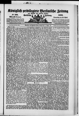 Königlich privilegirte Berlinische Zeitung von Staats- und gelehrten Sachen on Apr 20, 1893