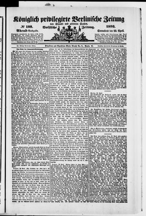 Königlich privilegirte Berlinische Zeitung von Staats- und gelehrten Sachen vom 22.04.1893