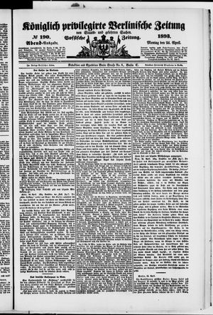 Königlich privilegirte Berlinische Zeitung von Staats- und gelehrten Sachen on Apr 24, 1893