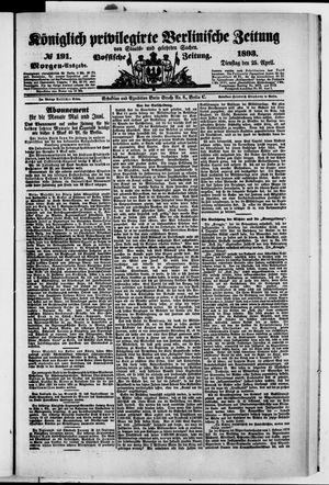 Königlich privilegirte Berlinische Zeitung von Staats- und gelehrten Sachen on Apr 25, 1893