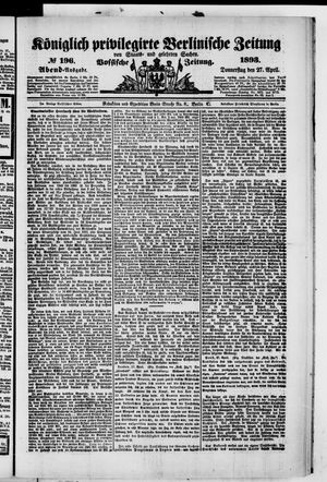 Königlich privilegirte Berlinische Zeitung von Staats- und gelehrten Sachen vom 27.04.1893