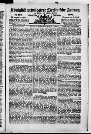 Königlich privilegirte Berlinische Zeitung von Staats- und gelehrten Sachen on Apr 29, 1893
