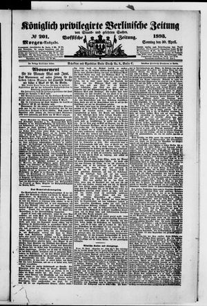 Königlich privilegirte Berlinische Zeitung von Staats- und gelehrten Sachen vom 30.04.1893