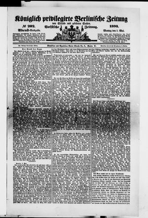 Königlich privilegirte Berlinische Zeitung von Staats- und gelehrten Sachen vom 01.05.1893