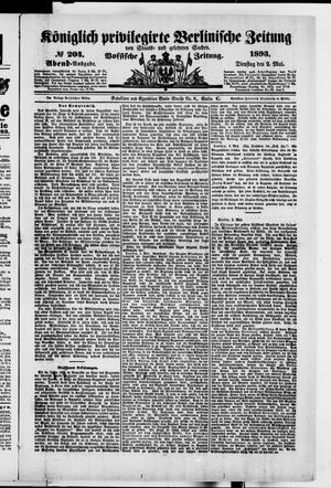 Königlich privilegirte Berlinische Zeitung von Staats- und gelehrten Sachen vom 02.05.1893