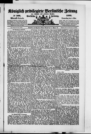 Königlich privilegirte Berlinische Zeitung von Staats- und gelehrten Sachen vom 04.05.1893