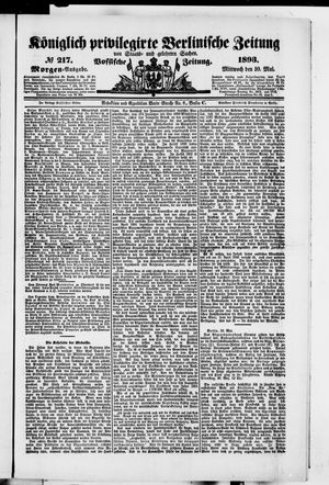 Königlich privilegirte Berlinische Zeitung von Staats- und gelehrten Sachen vom 10.05.1893