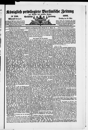 Königlich privilegirte Berlinische Zeitung von Staats- und gelehrten Sachen vom 16.05.1893