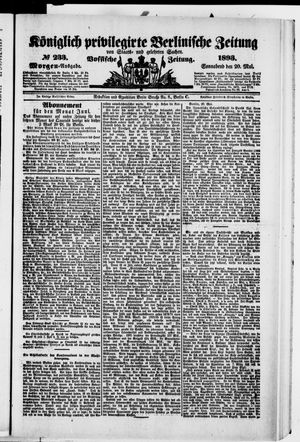Königlich privilegirte Berlinische Zeitung von Staats- und gelehrten Sachen vom 20.05.1893