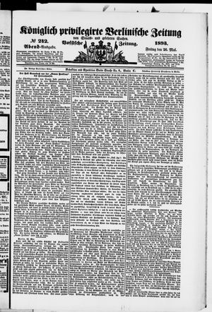 Königlich privilegirte Berlinische Zeitung von Staats- und gelehrten Sachen on May 26, 1893