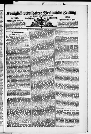 Königlich privilegirte Berlinische Zeitung von Staats- und gelehrten Sachen vom 27.05.1893