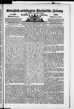 Königlich privilegirte Berlinische Zeitung von Staats- und gelehrten Sachen vom 31.05.1893