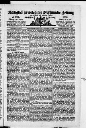 Königlich privilegirte Berlinische Zeitung von Staats- und gelehrten Sachen vom 06.06.1893