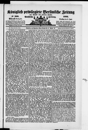 Königlich privilegirte Berlinische Zeitung von Staats- und gelehrten Sachen vom 06.06.1893