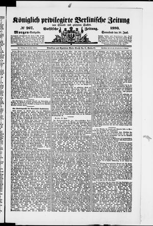 Königlich privilegirte Berlinische Zeitung von Staats- und gelehrten Sachen vom 10.06.1893