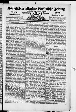 Königlich privilegirte Berlinische Zeitung von Staats- und gelehrten Sachen vom 12.06.1893