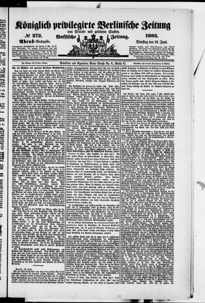 Königlich privilegirte Berlinische Zeitung von Staats- und gelehrten Sachen vom 13.06.1893