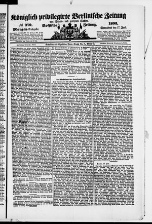 Königlich privilegirte Berlinische Zeitung von Staats- und gelehrten Sachen vom 17.06.1893