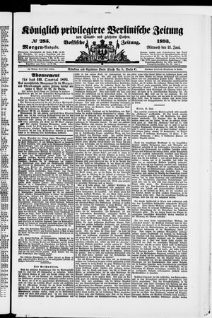 Königlich privilegirte Berlinische Zeitung von Staats- und gelehrten Sachen on Jun 21, 1893