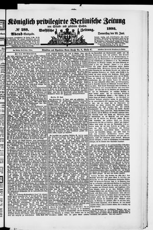 Königlich privilegirte Berlinische Zeitung von Staats- und gelehrten Sachen on Jun 22, 1893