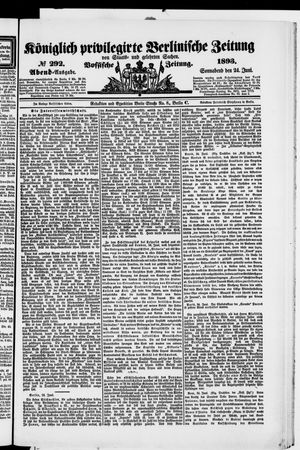 Königlich privilegirte Berlinische Zeitung von Staats- und gelehrten Sachen on Jun 24, 1893