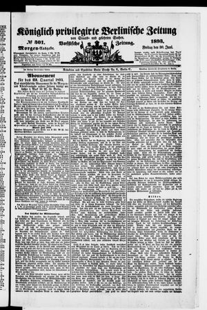 Königlich privilegirte Berlinische Zeitung von Staats- und gelehrten Sachen vom 30.06.1893