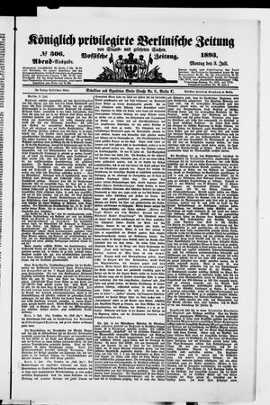 Königlich privilegirte Berlinische Zeitung von Staats- und gelehrten Sachen vom 03.07.1893
