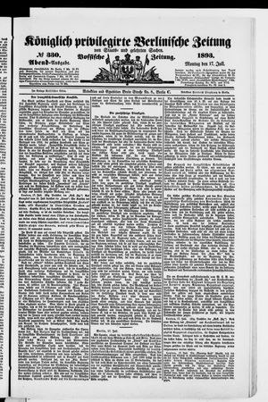 Königlich privilegirte Berlinische Zeitung von Staats- und gelehrten Sachen on Jul 17, 1893
