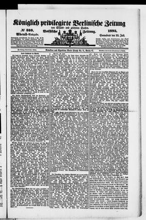 Königlich privilegirte Berlinische Zeitung von Staats- und gelehrten Sachen vom 22.07.1893