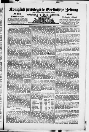 Königlich privilegirte Berlinische Zeitung von Staats- und gelehrten Sachen vom 01.08.1893