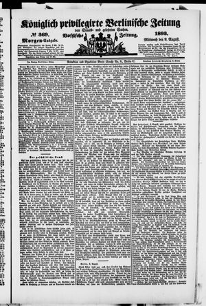 Königlich privilegirte Berlinische Zeitung von Staats- und gelehrten Sachen vom 09.08.1893