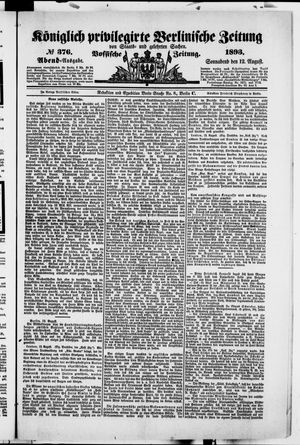 Königlich privilegirte Berlinische Zeitung von Staats- und gelehrten Sachen vom 12.08.1893
