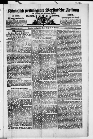 Königlich privilegirte Berlinische Zeitung von Staats- und gelehrten Sachen vom 24.08.1893