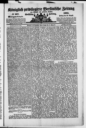 Königlich privilegirte Berlinische Zeitung von Staats- und gelehrten Sachen vom 25.08.1893