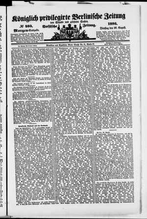 Königlich privilegirte Berlinische Zeitung von Staats- und gelehrten Sachen vom 29.08.1893