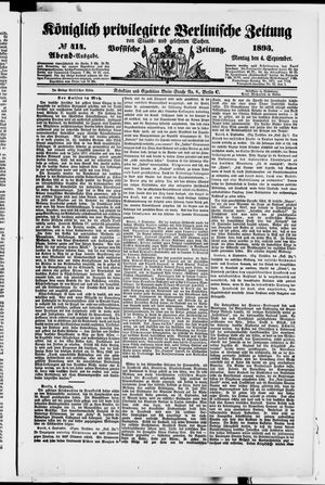 Königlich privilegirte Berlinische Zeitung von Staats- und gelehrten Sachen vom 04.09.1893