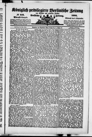 Königlich privilegirte Berlinische Zeitung von Staats- und gelehrten Sachen vom 06.09.1893