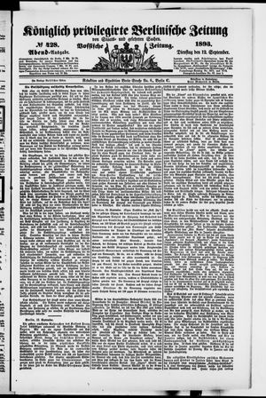 Königlich privilegirte Berlinische Zeitung von Staats- und gelehrten Sachen vom 12.09.1893
