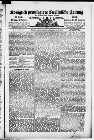 Königlich privilegirte Berlinische Zeitung von Staats- und gelehrten Sachen vom 23.09.1893