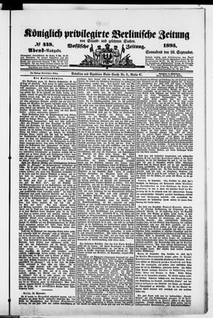 Königlich privilegirte Berlinische Zeitung von Staats- und gelehrten Sachen vom 23.09.1893
