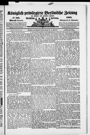 Königlich privilegirte Berlinische Zeitung von Staats- und gelehrten Sachen vom 27.09.1893