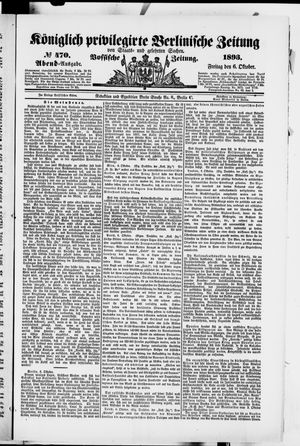 Königlich privilegirte Berlinische Zeitung von Staats- und gelehrten Sachen vom 06.10.1893