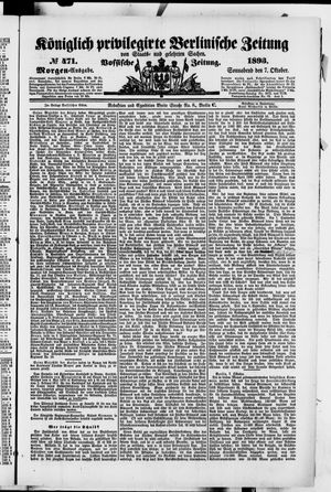 Königlich privilegirte Berlinische Zeitung von Staats- und gelehrten Sachen vom 07.10.1893