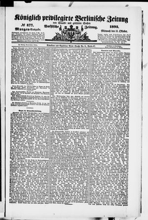 Königlich privilegirte Berlinische Zeitung von Staats- und gelehrten Sachen vom 11.10.1893